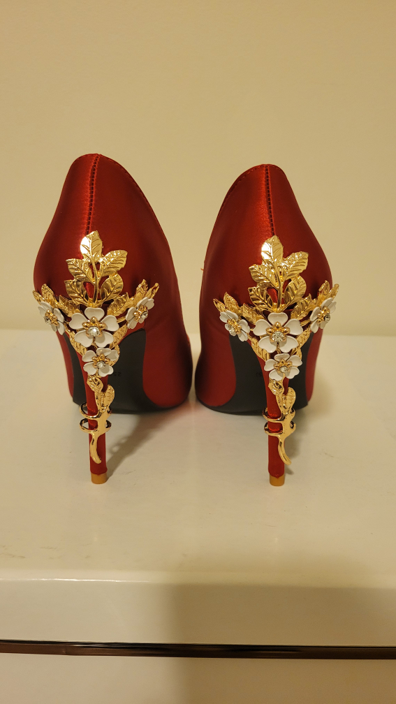 Red Silk Heels