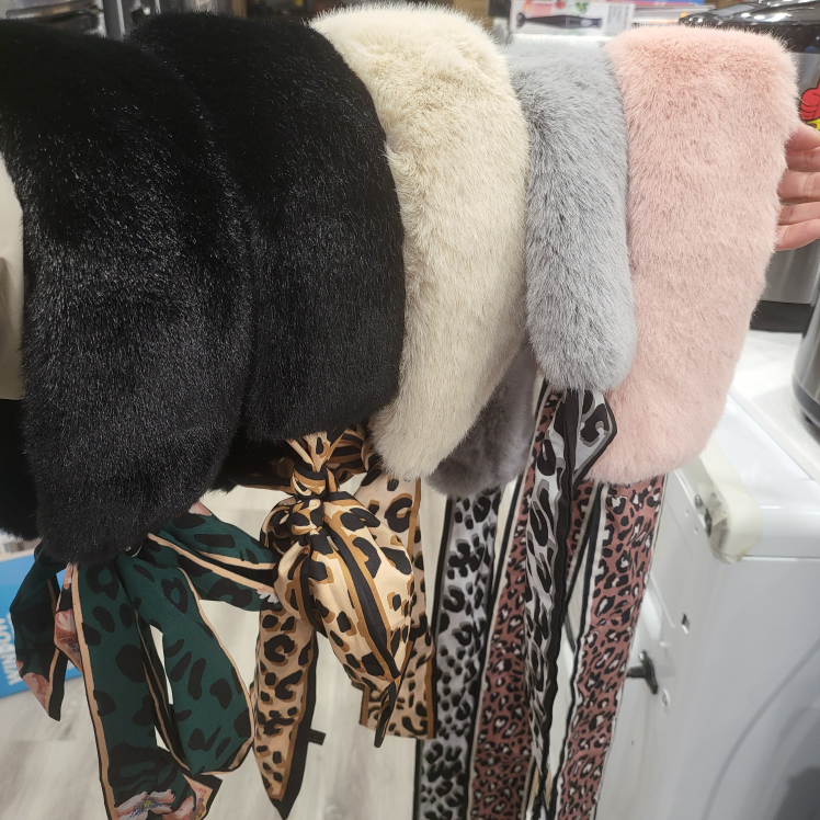 Faux Fur Neck Warmer with Scarf