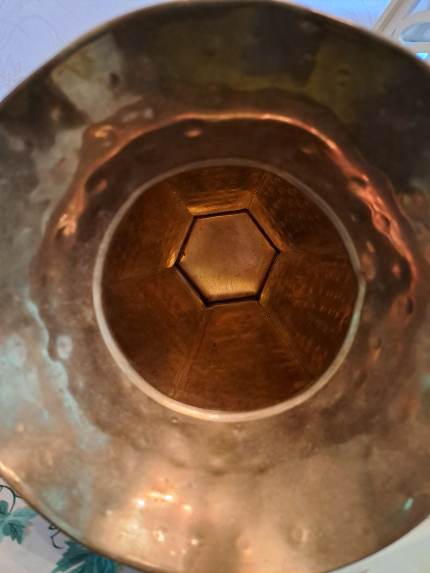Large Brass Hammered Vase - photo 4