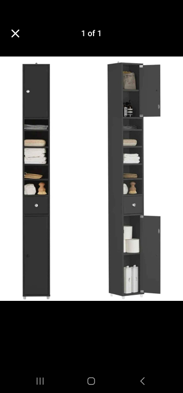 Tall Black Bathroom Storage Cabinet