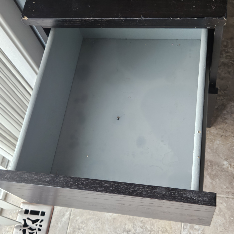 Black Nightstand with Two Drawers