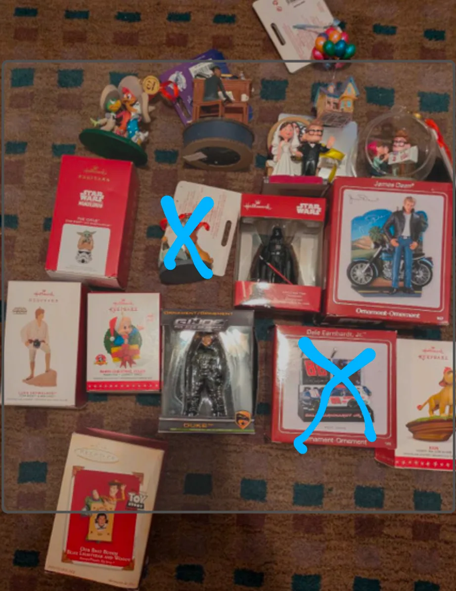 assorted Hallmark Ornaments Carlton carda image indicator(4)