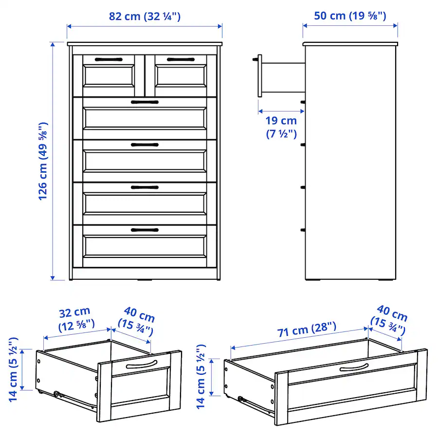 White 6 Drawer Dresser Chest - photo 3