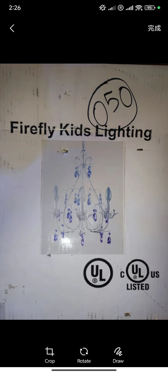Firefly Kids Lighting Ava Chandelier with Purple Crystals image indicator(3)