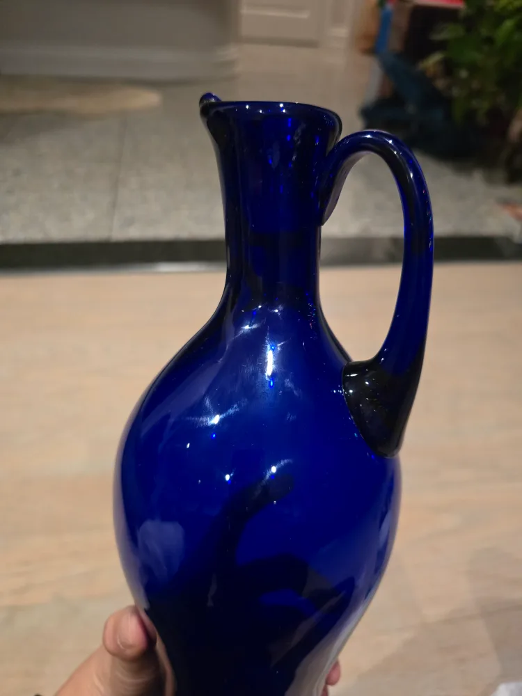 Cobalt Blue Glass Pitcher Vase image indicator(5)