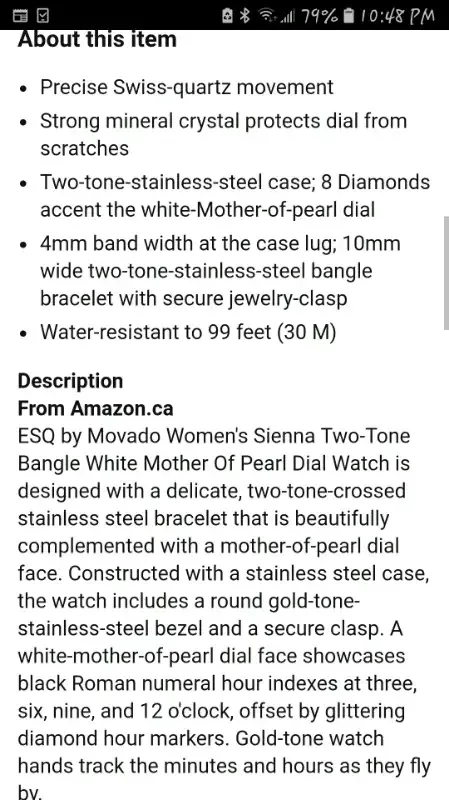 ESQ by Movado Women's Two-Tone Bangle Bracelet Watch image indicator(2)