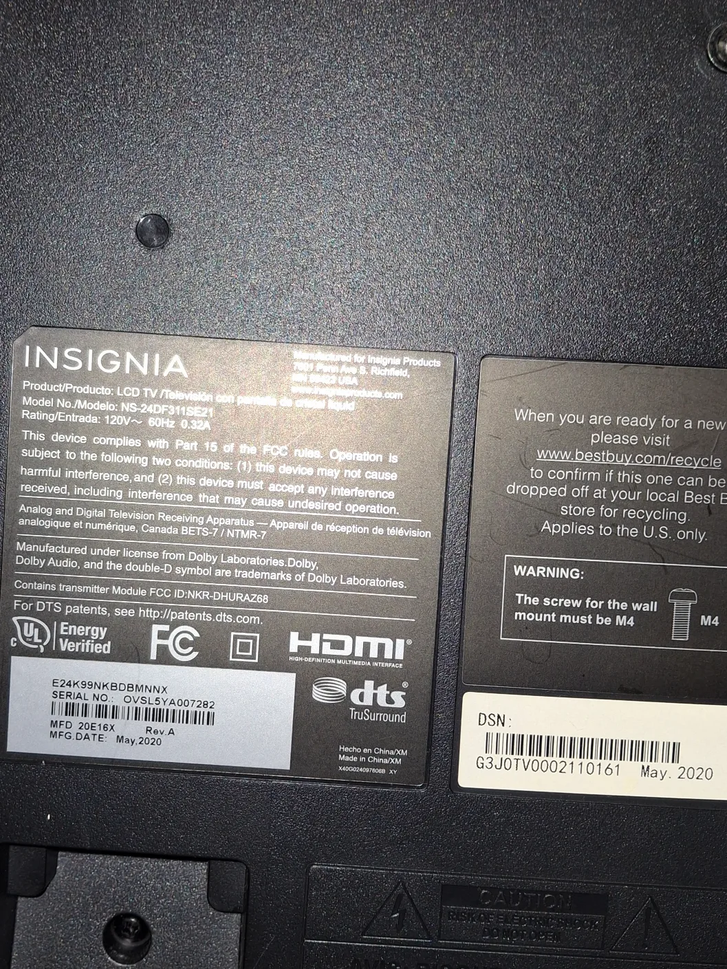 Insignia 22 inch TV with remote and stand image indicator(6)