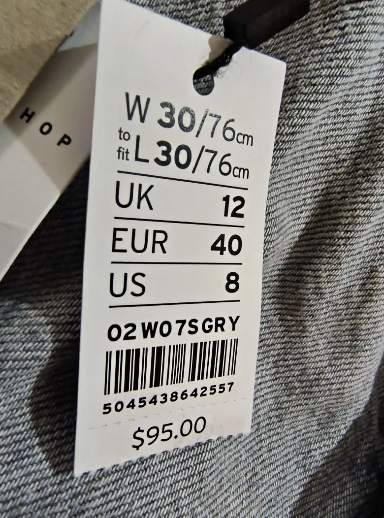 Topshop Editor Rigid Straight Leg Jeans Size 8 image indicator(3)