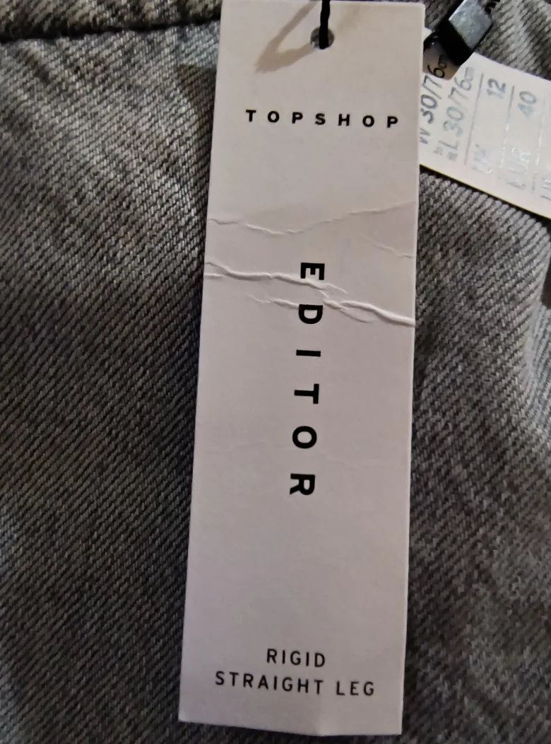 Topshop Editor Rigid Straight Leg Jeans Size 8 image indicator(4)