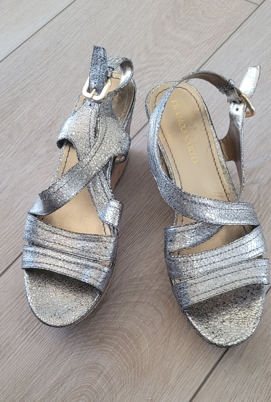 Franco Sarto Silver Wedge Sandals - photo 2