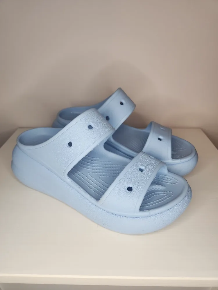 Crocs Light Blue Platform Sandals Size W9 thumbnail