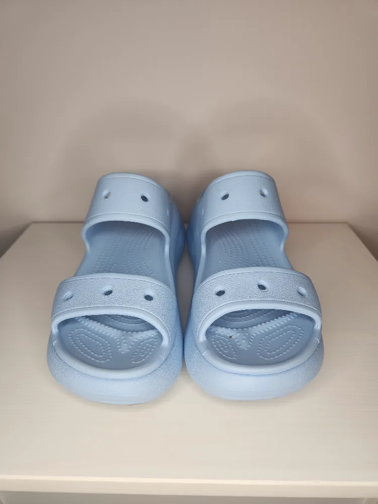Crocs Light Blue Platform Sandals Size W9 image indicator(2)