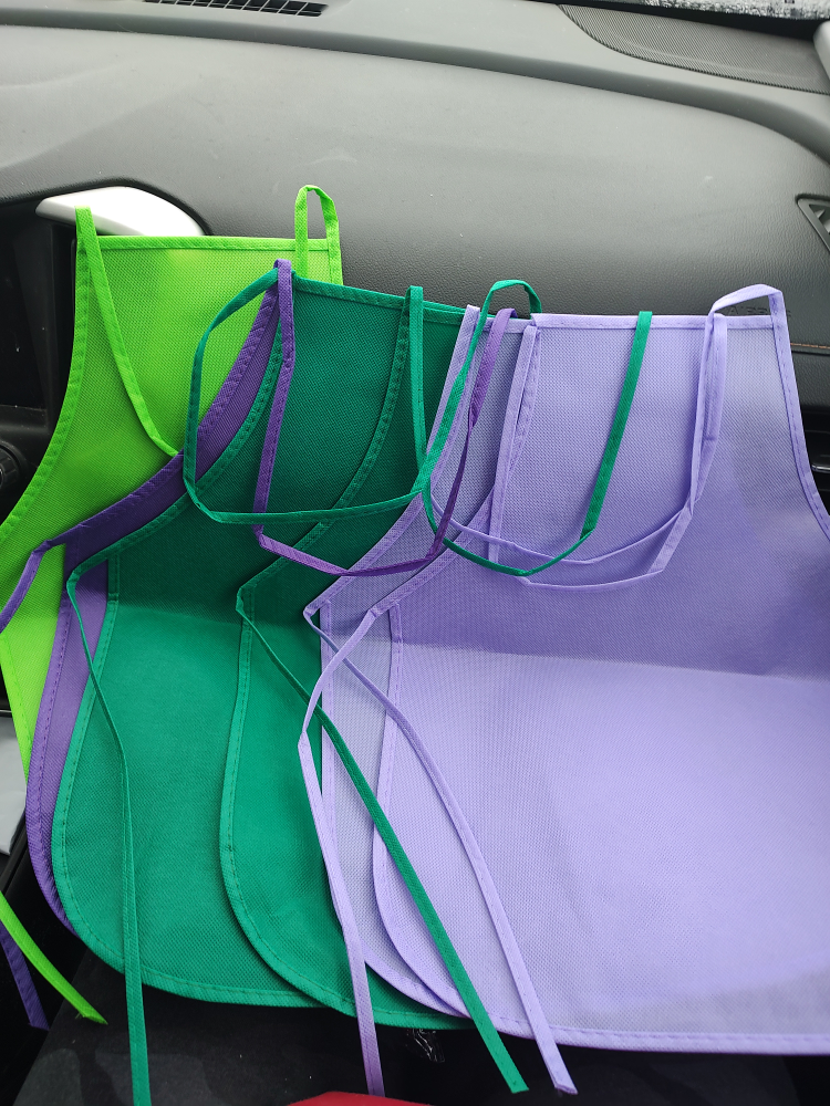 6 reusable Non-Woven Fabric Aprons for toddler