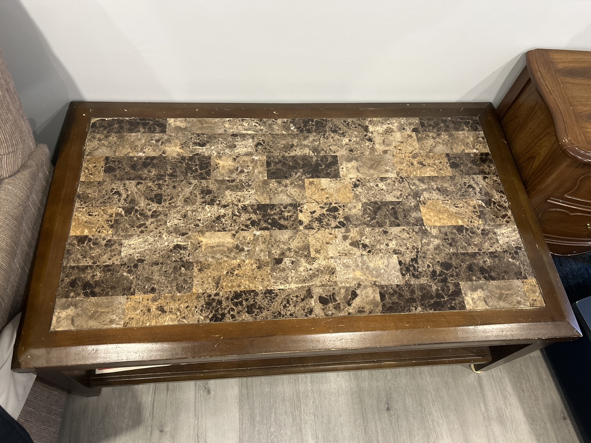 Coffee Table with Marble Top for sale (negotiable)