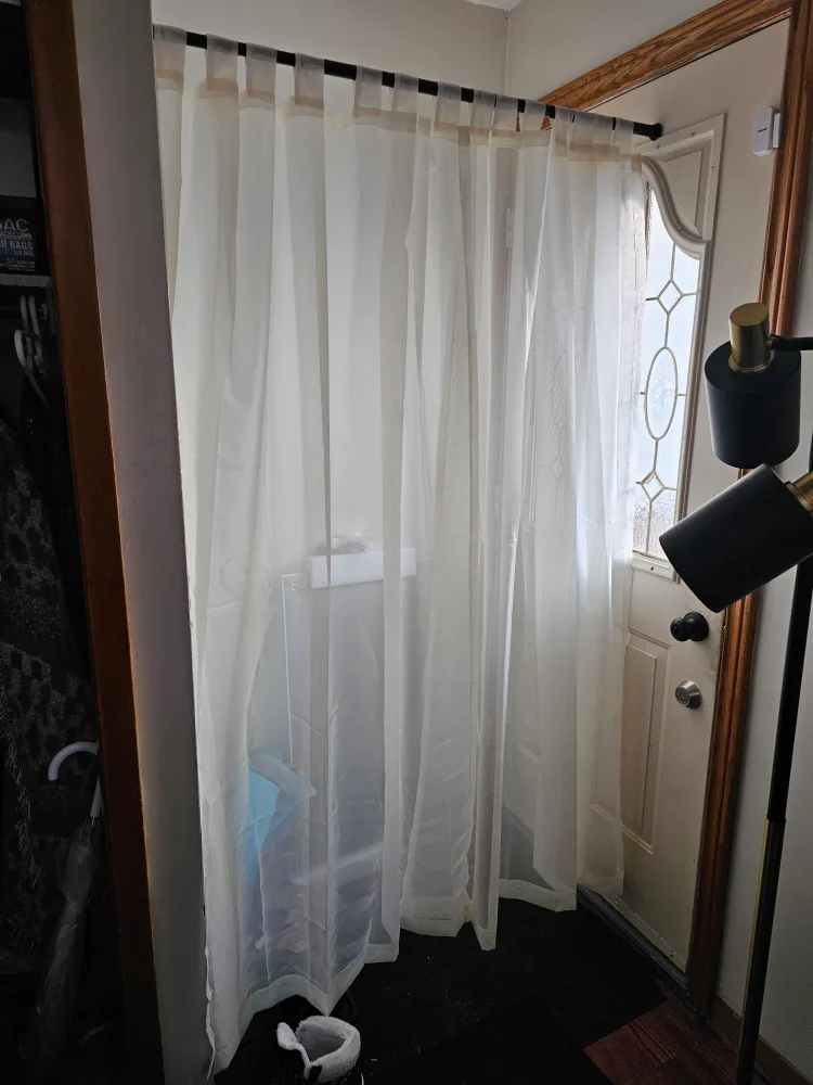 52x72" Ivory Sheer Curtain 2 Panels image indicator(2)