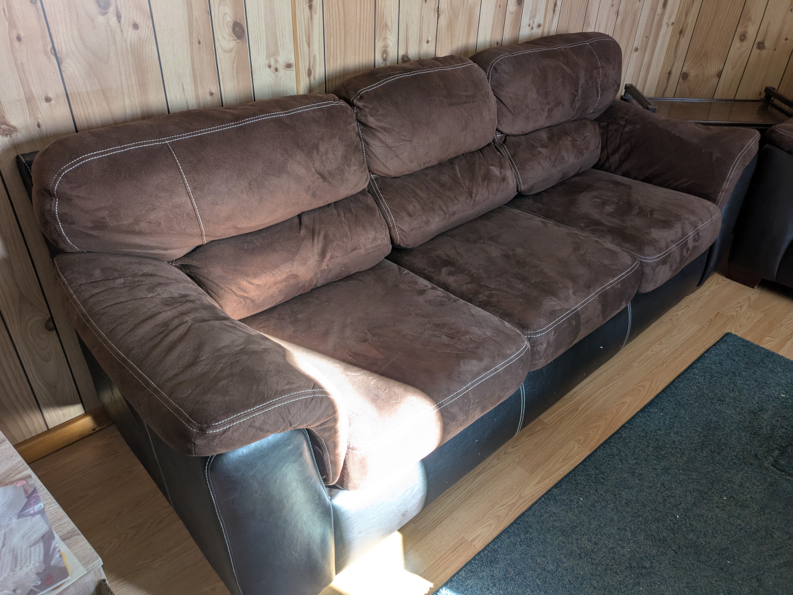 Brown and Black Sofa Set - photo 2