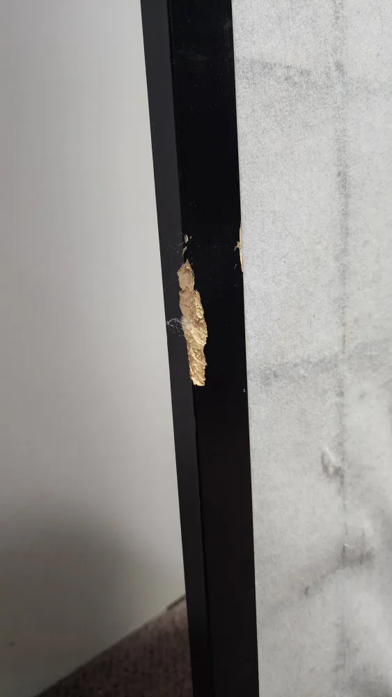 Black 3-Panel Room Divider Screen with Mirror image indicator(6)