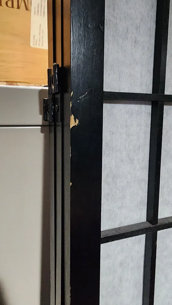 Black 3-Panel Room Divider Screen with Mirror image indicator(7)