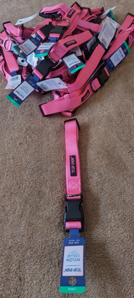 Bulk Lot of Pink Top Paw Dog Collars