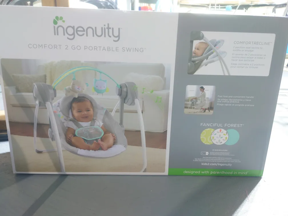 Ingenuity Comfort 2Go Portable Swing - Fanciful Forest image indicator(2)