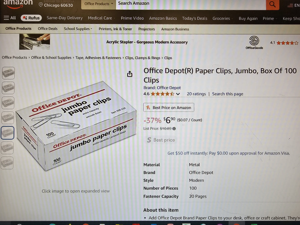 ❤️ Office Depot Jumbo Paper Clips, Box of 100 - photo 2