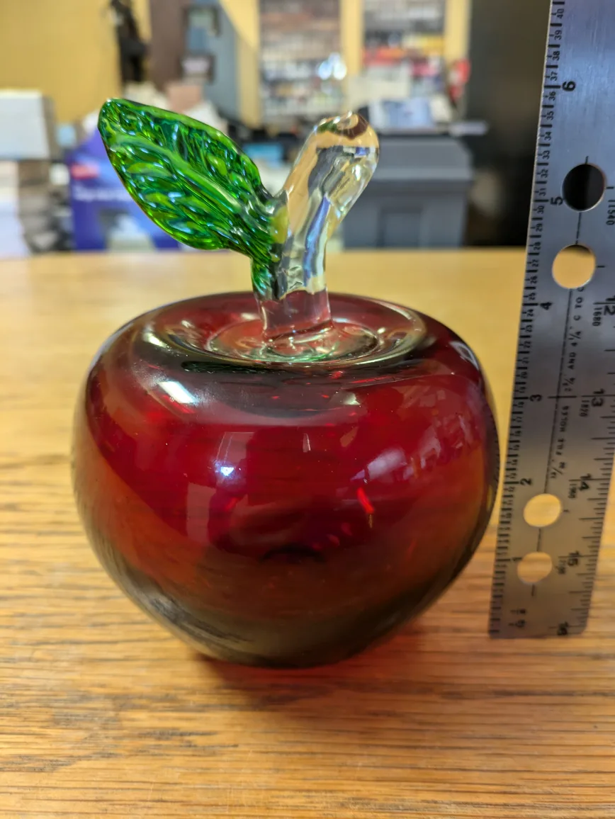 hand blown glass apple art piece image indicator(2)