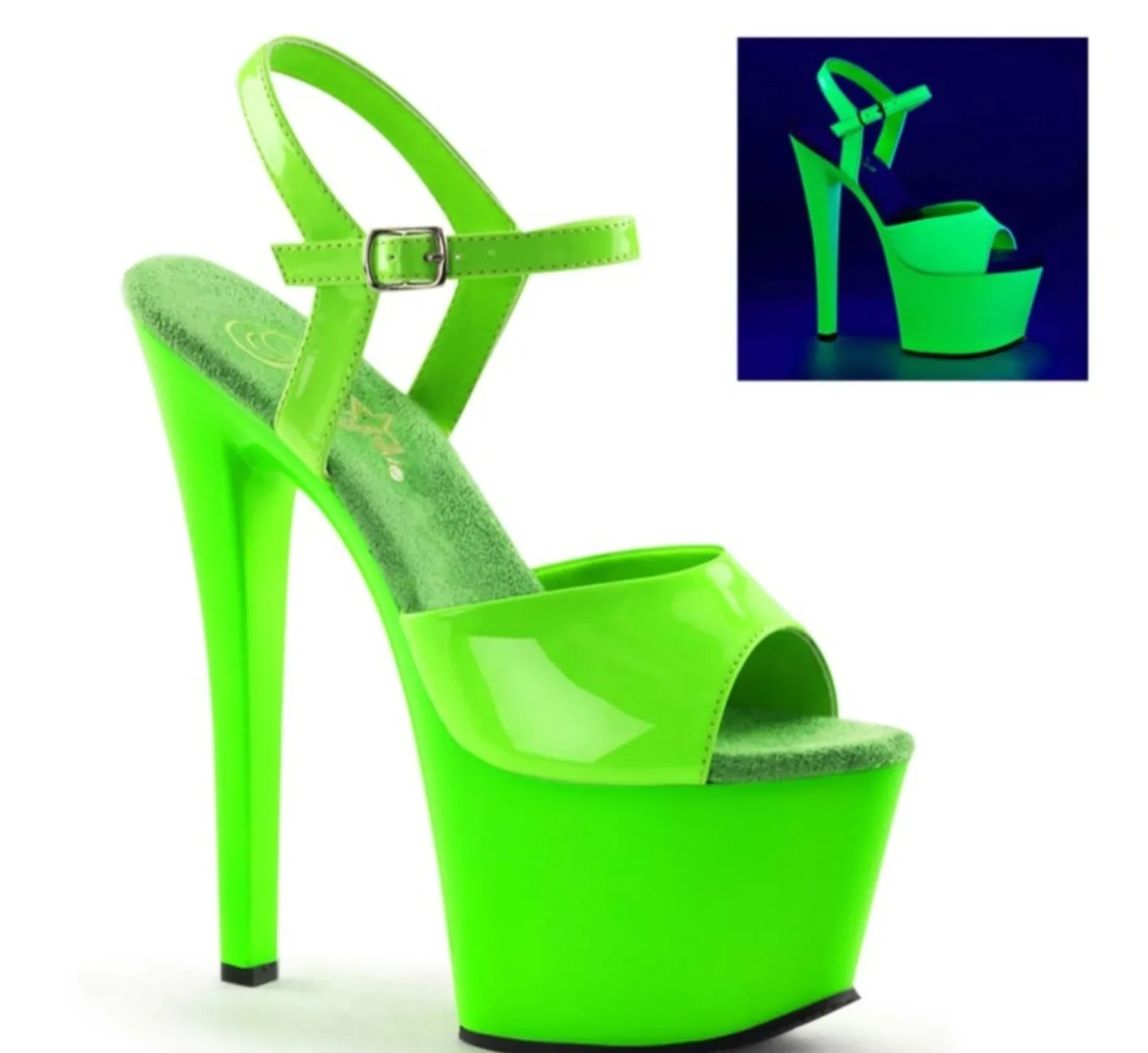 Pleaser Neon Green Platform Heels glow in the dark image indicator(2)