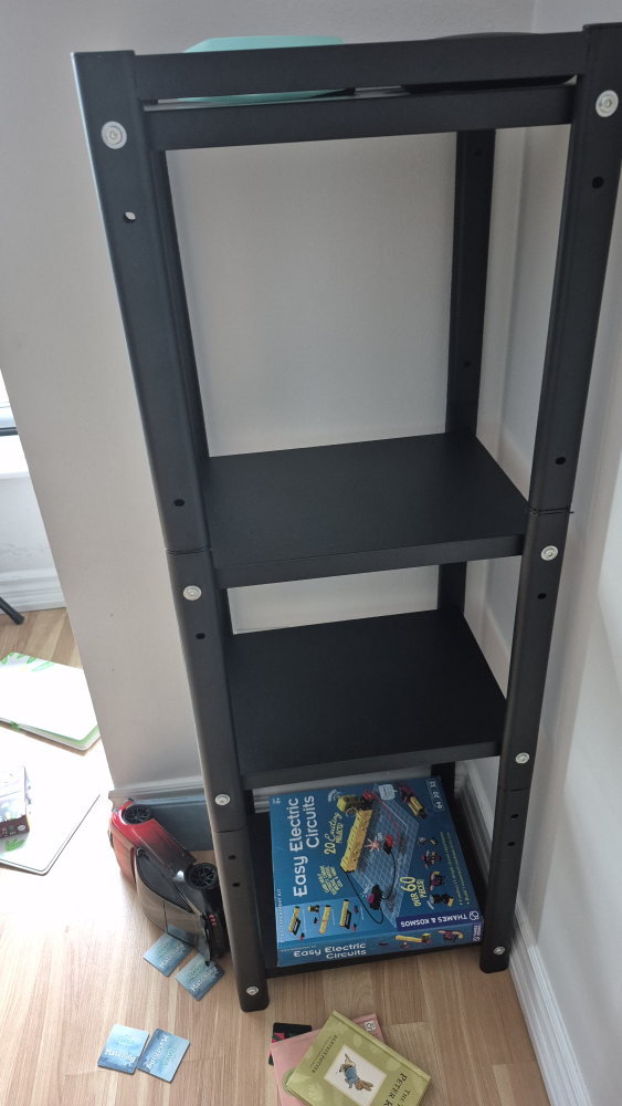 Black Metal 4-Shelf Shelving Unit - photo 2
