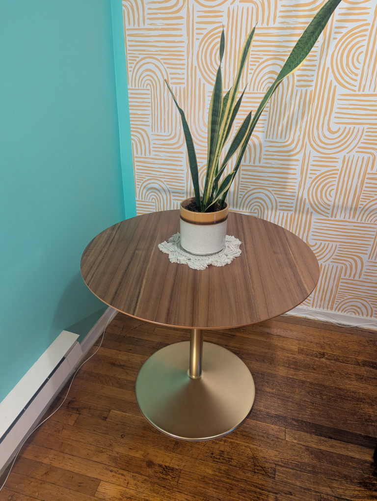 Round Wood Pedestal Table - photo 2