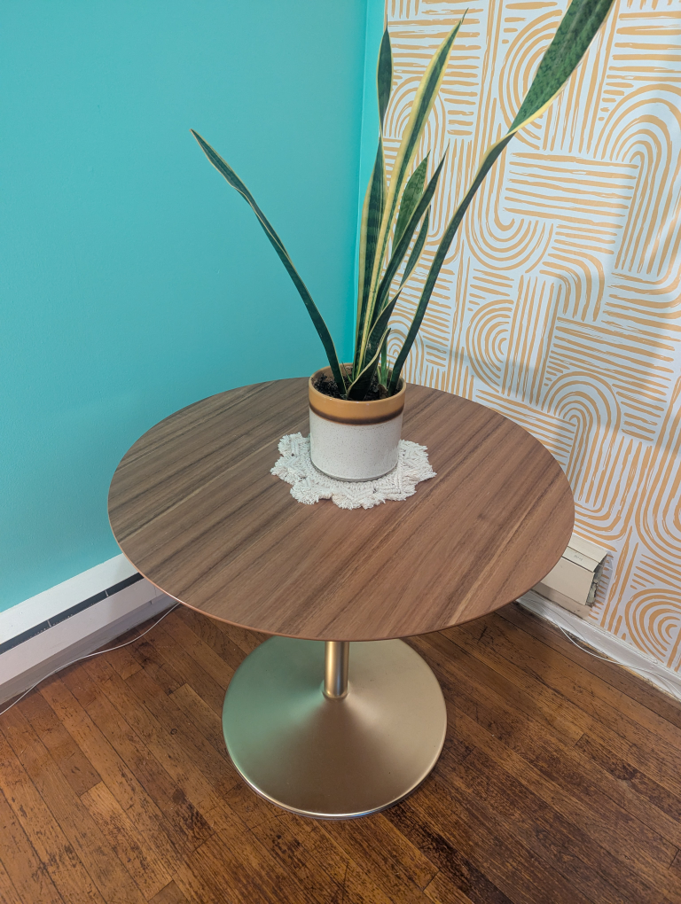 Round Wood Pedestal Table - photo 3