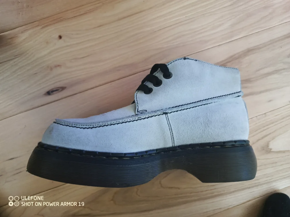 Dr. Martens Light Grey Suede Ankle Boots