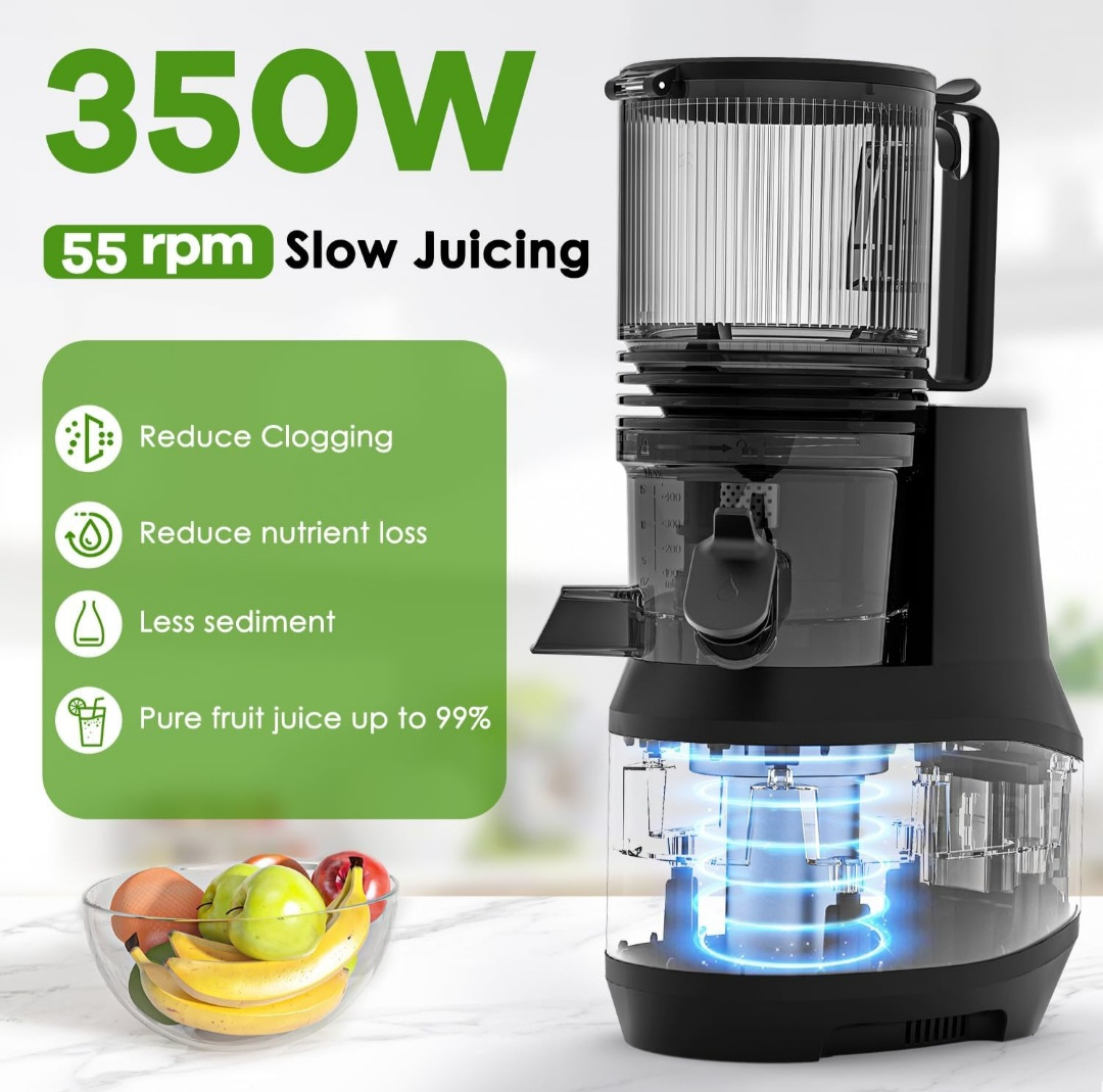 Ultraslim 350W Slow Juicer -  High Juice Yield, 6.2" Feed Chute - photo 3