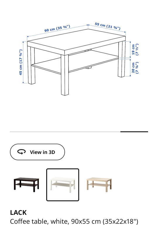 IKEA LACK Coffee Table - White - photo 3