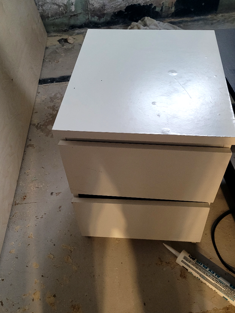 White Two-Drawer Nightstand
