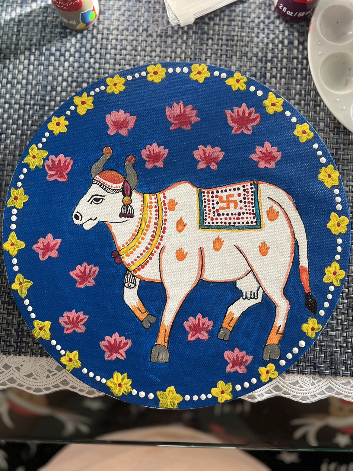 Hand-painted Cow Canvas