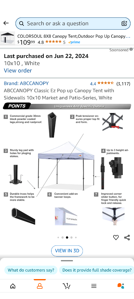 ABCCANOPY 10x10 Pop-up Canopy Tent with Sidewalls - White - photo 5