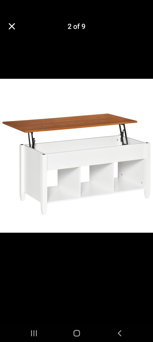 Lift Top Coffee Table w/ 3 Shelves & Hidden Storage Compartment