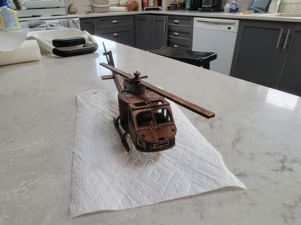 Laser Cut Wooden Bell UH-1 Iroquois Helicopter Model Kit - photo 5