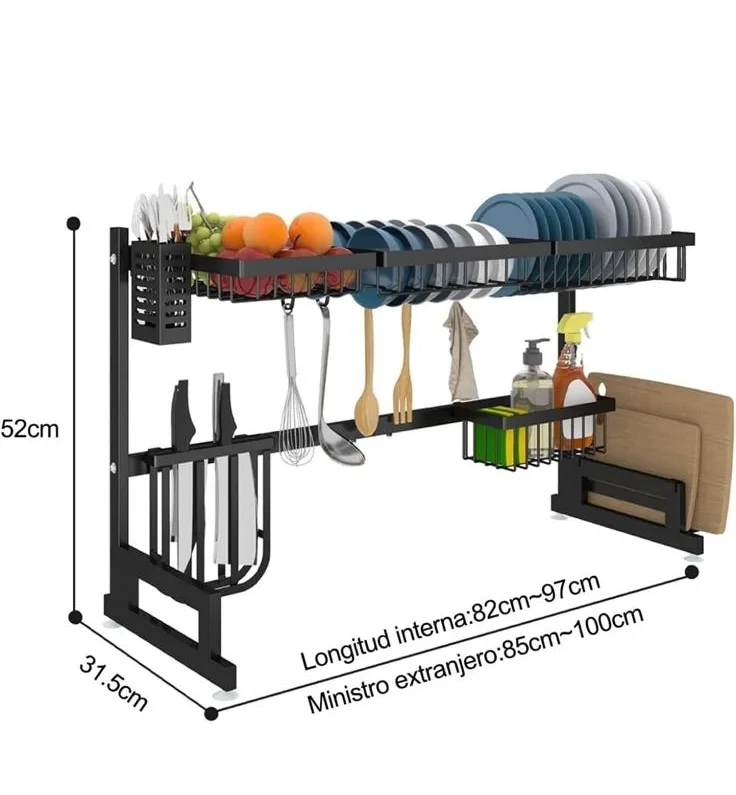 Over-the-Sink Dish Drying Rack Organizer - Adjustable image indicator(3)