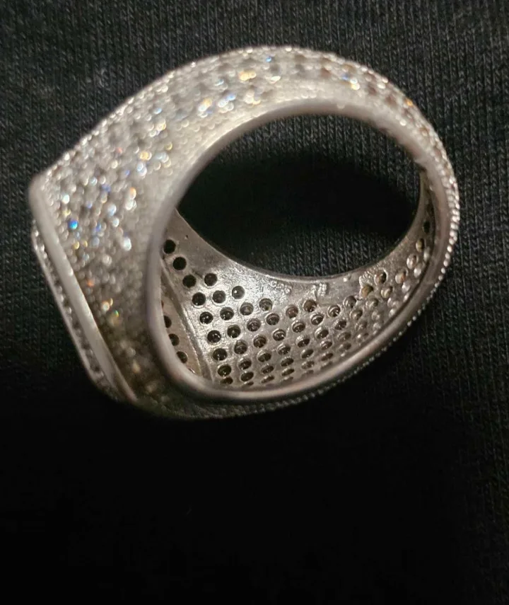 Men's Iced-Out Silver Ring image indicator(2)