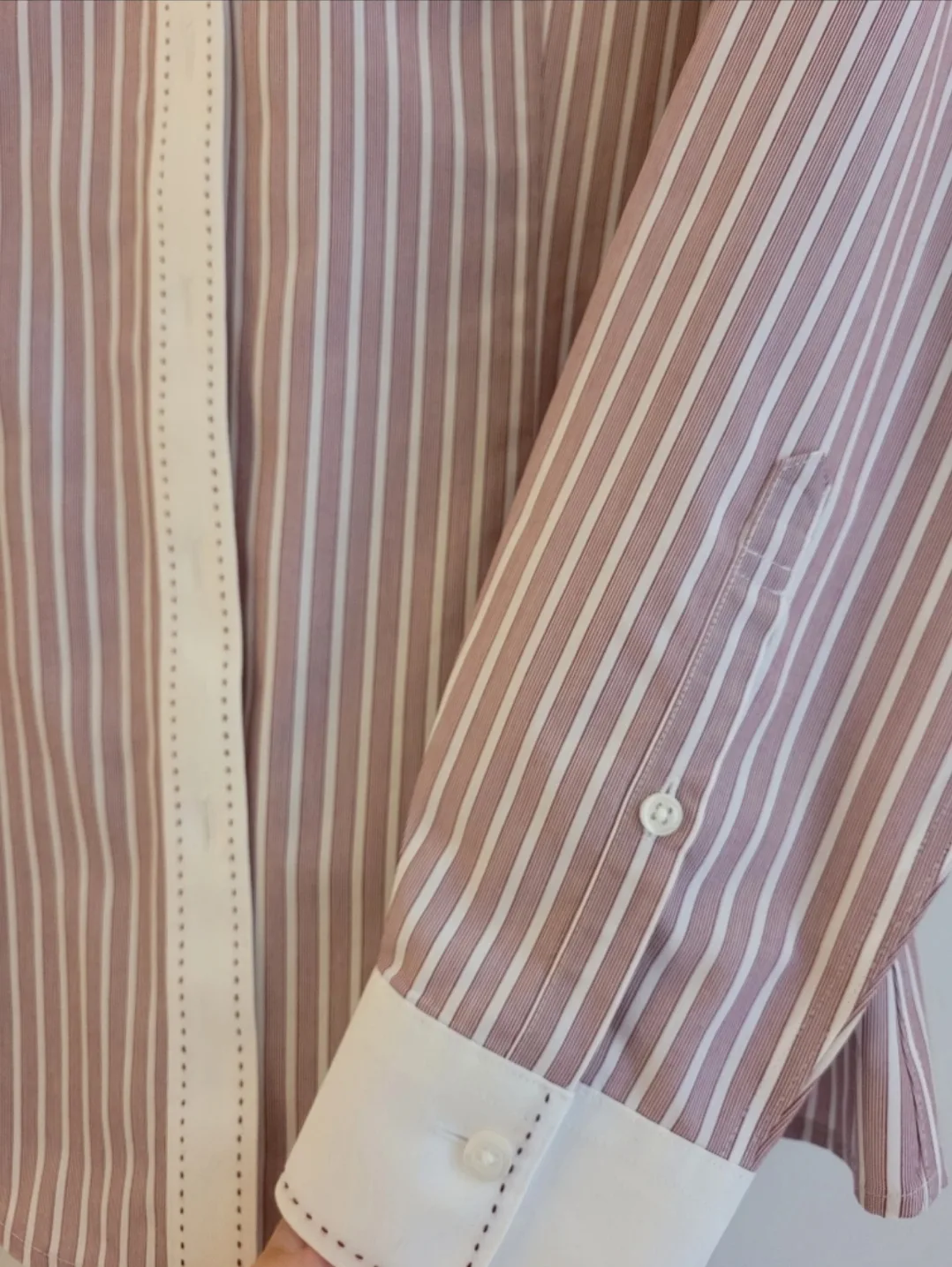 New Brooks Brothers Petite 8P Burgundy Striped Blouse image indicator(4)