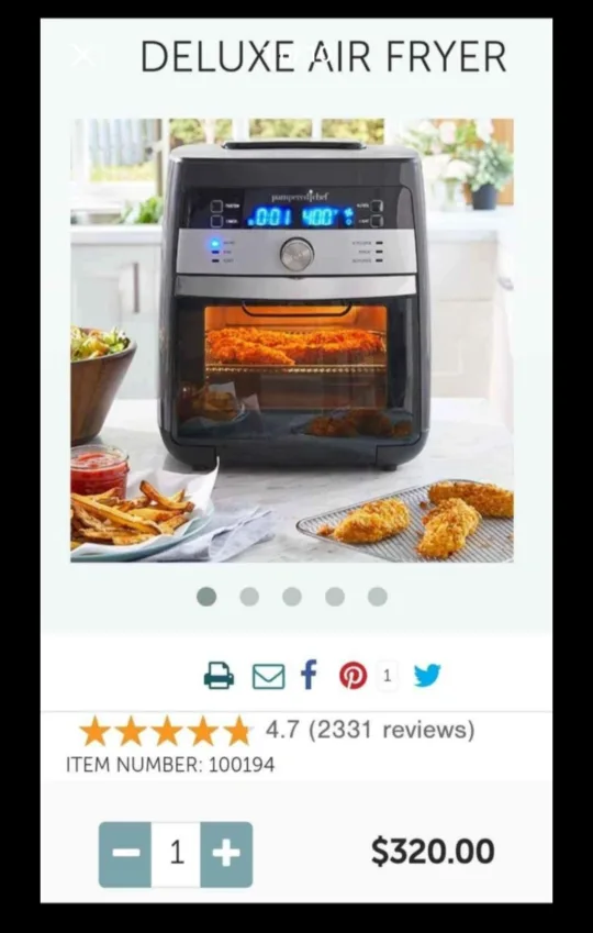 Pampered Chef Deluxe Air Fryer image indicator(10)