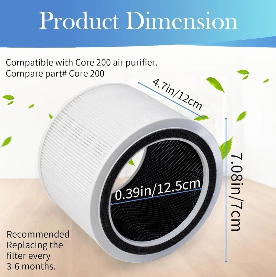 2-Pack Core 200S H13 HEPA Filters for Levoit Air Purifier image indicator(5)