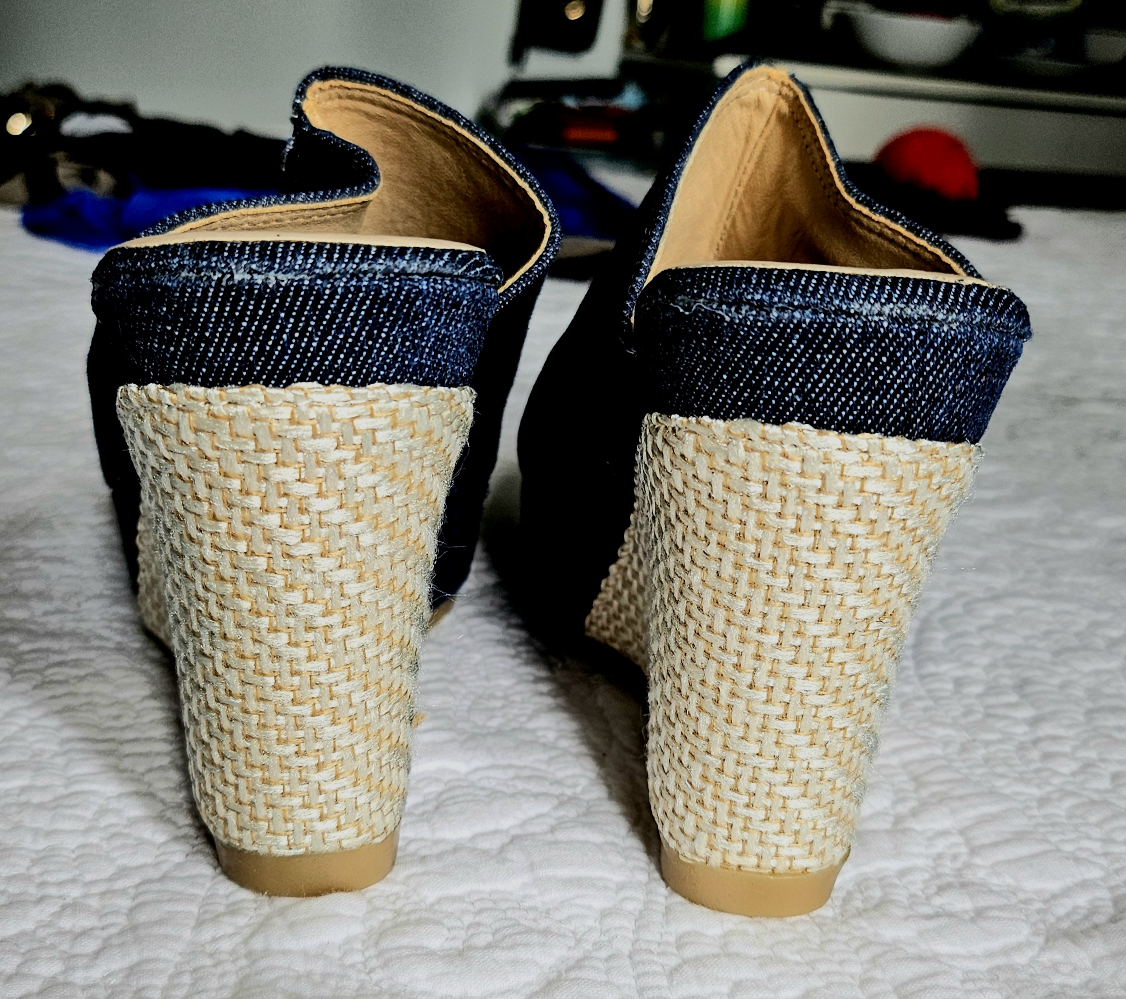Women's Denim Wedge Sandals - photo 5