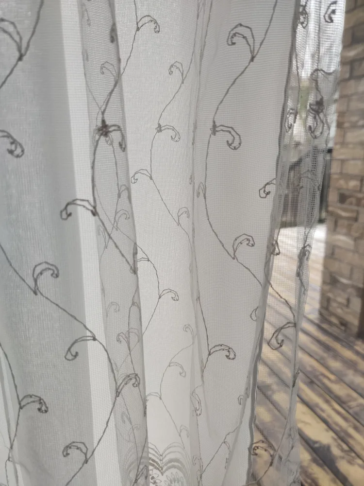 Sheer Curtains with Embroidered Detail - 2 Panels image indicator(3)