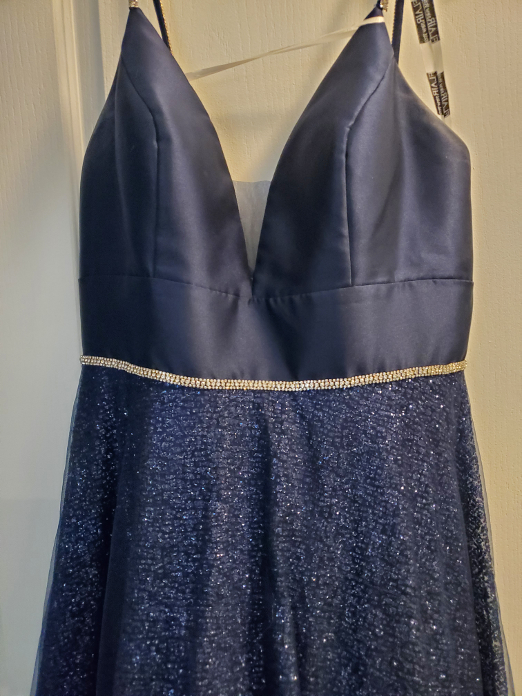 FLAIR New York Navy Blue Sparkle Prom Dress Size 16 - photo 3