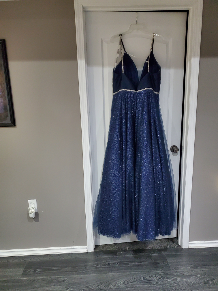 FLAIR New York Navy Blue Sparkle Prom Dress Size 16 - photo 4