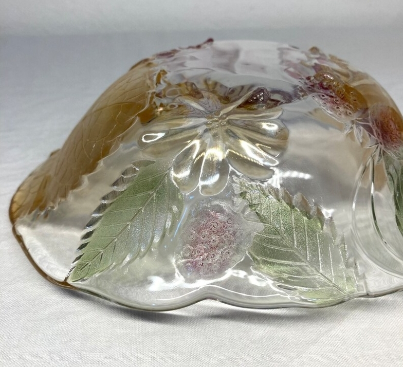 Vintage Glass Bowl Set with Grapes and Leaves Design - photo 4