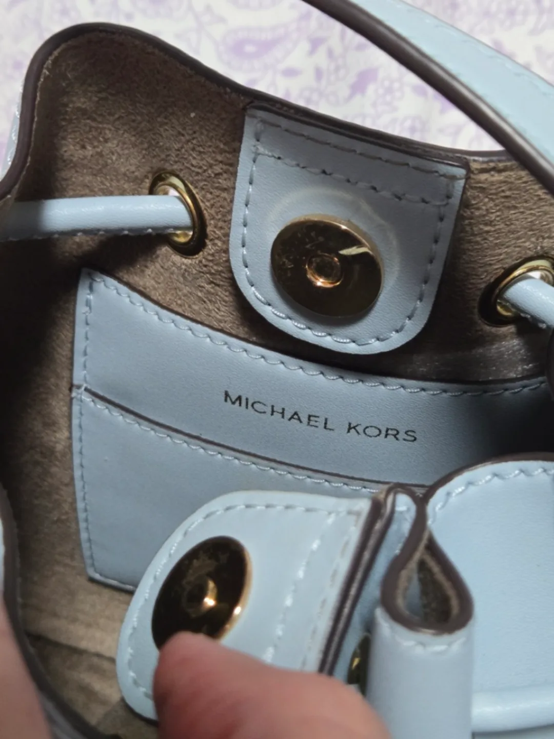 Michael Kors Light Blue Mini Bucket Bag image indicator(6)