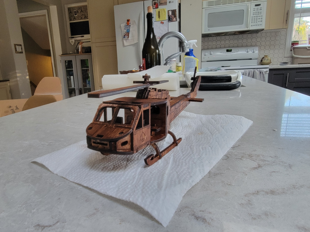 Laser Cut Wooden Bell UH-1 Iroquois Helicopter Model Kit - photo 2